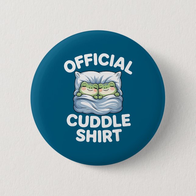 Cuddle Shirt Funny Cute Frogs Cozy  Button (Vorderseite)
