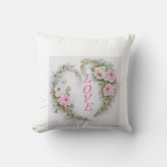 Cuddle Up mit Liebe: Rosy Heart Throw Kissen (Coz (Vorderseite)