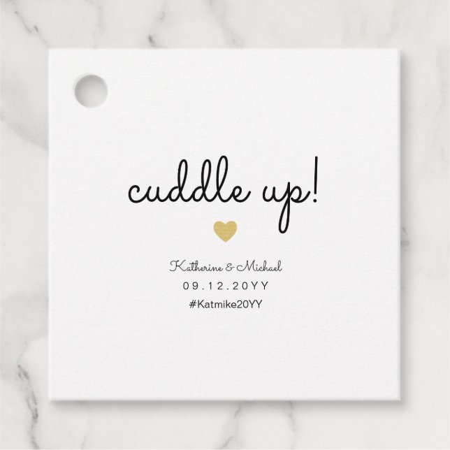 Cuddle up Winter Wedding Blanket oder Schawl Rusti Geschenkanhänger (Vorderseite)