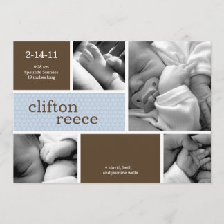 Cuddlebug Geburtsankündigung (rosa oder blau) Ankündigung