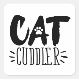 Cuddler Happy Cuddler Aesthetic Cat Pictures Quadratischer Aufkleber
