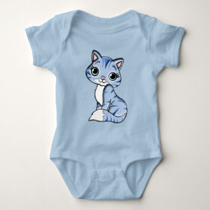 Cuddles blue kitty Body Baby Strampler