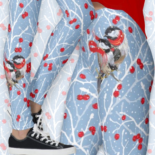 Cuddling Chickadees Couple Leggings (Von Creator hochgeladen)