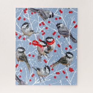 Cuddling Chickadees Jigsaw Puzzle