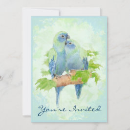 Cuddling Tropical Parrot Hochzeitstag Einladung