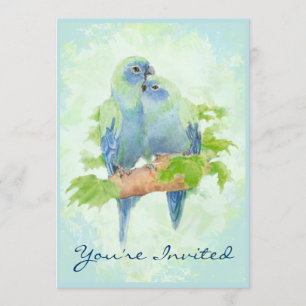 Cuddling Tropical Parrot Hochzeitstag Einladung