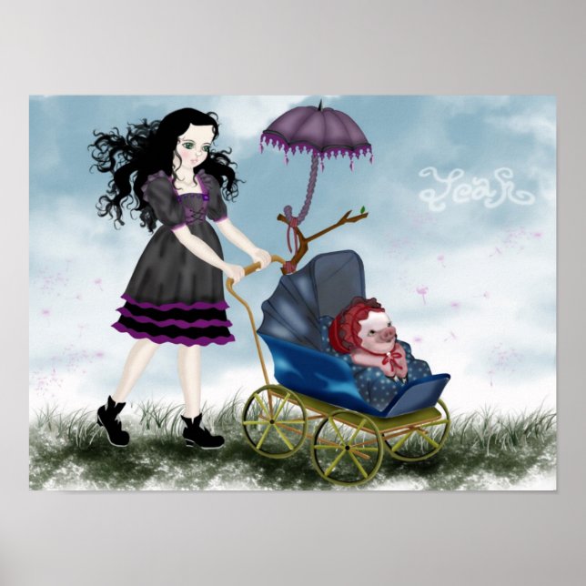 "Cuddly Bacon" Platinum Gloss Canvas Poster (Vorne)