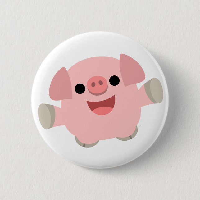 Cuddly Cartoon-Schwein-Knopf-Abzeichen Button (Vorderseite)