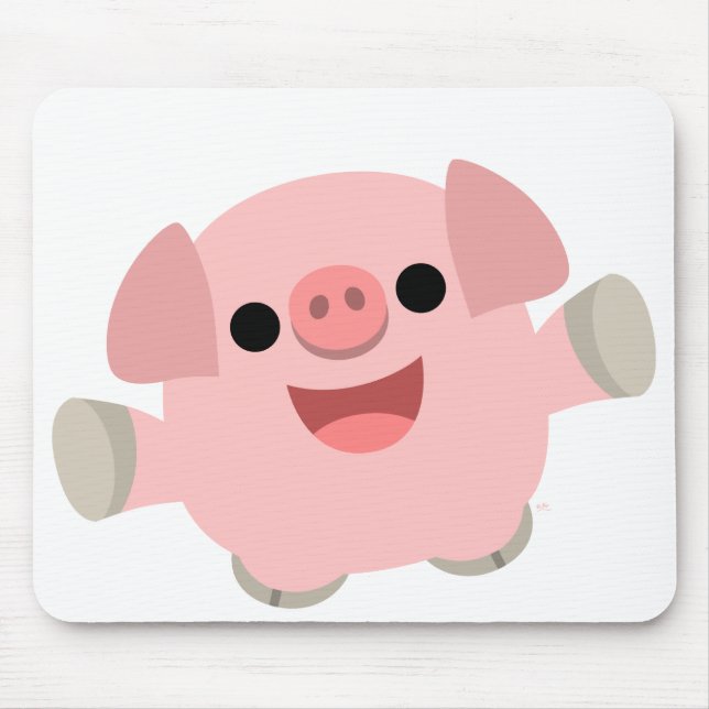 Cuddly Cartoon-Schwein mousepad (Vorne)