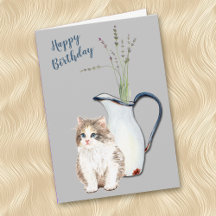 Cuddly Kitten and Country Kitchen Pitcher Birthday