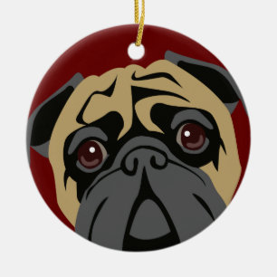 Cuddly Mops Keramik Ornament
