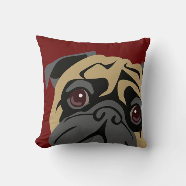 Cuddly Mops Kissen (Vorderseite)
