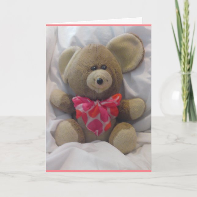 Cuddly Mouse Birthday Card Karte (Vorderseite)