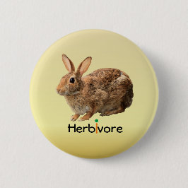 Cuddly veganer Herbivore-wildes Häschen-Gelb Button