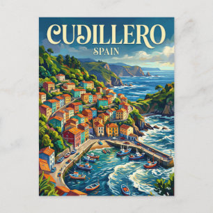 Cudillero Spanien Postkarte