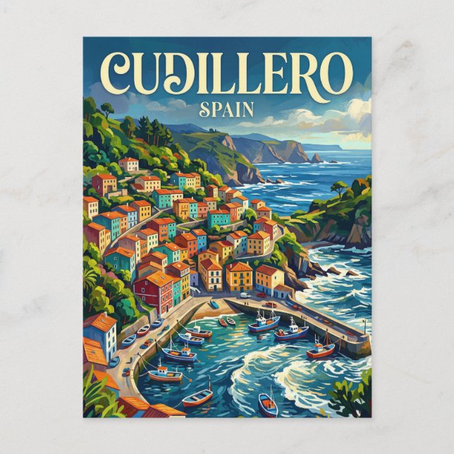 Cudillero Spanien Postkarte (Vorderseite)