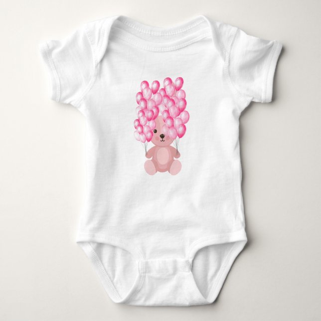 Cudly Bear Balloon Baby Bodysuit Baby Strampler (Vorderseite)