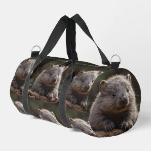 Cudly Brown Australian Baby Wombat, Duffle Bag
