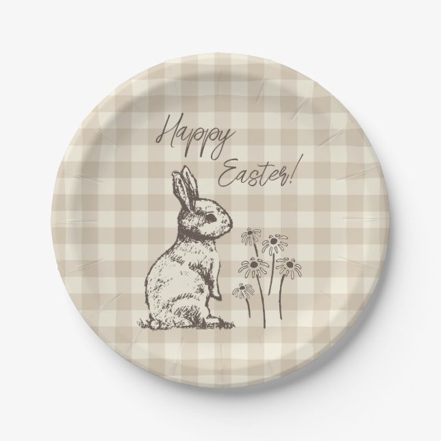 Cudly Bunny Rabbits Bonanza - Happy Oaster. Pappteller (Vorderseite)