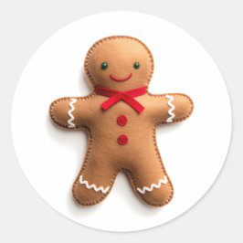 Cudly Gingerbread Cheer Runder Aufkleber
