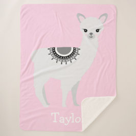 "Cudly Llama Dreams" Personalisiert Sherpa Blanket Sherpadecke