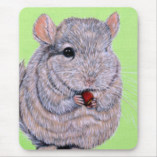 Cudly Nibbling Chinchilla Malerei Mousepad