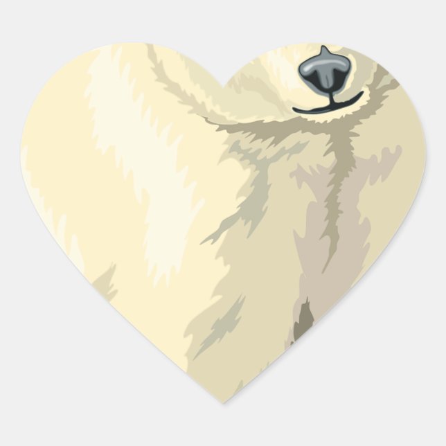 Cudly Polar Bär Herz-Aufkleber (Vorderseite)