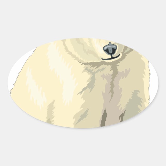 Cudly Polar Bär Ovaler Aufkleber (Vorderseite)