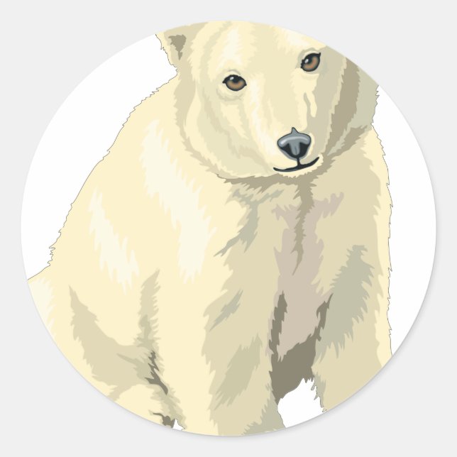 Cudly Polar Bär Runder Aufkleber (Vorderseite)