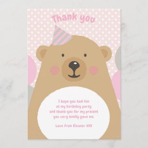 Cudly Teddy Bear Merci Carte Note