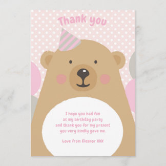 Cudly Teddy Bear Merci Carte Note