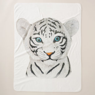 Cudly White Tiger Art - Niedliche Wildlife Art Sherpadecke