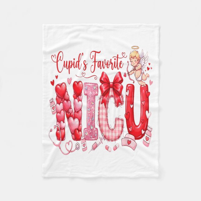Cuds Favorite Nurse Nicu Valentines Day Shirt Nurs Fleecedecke (Vorderseite)