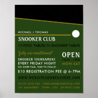 Cue Ball, Pool Club, Snooker Club Werbung