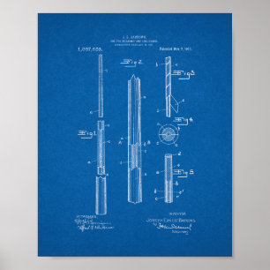Cue for Billiards and like Games Patent - Blueprin Poster