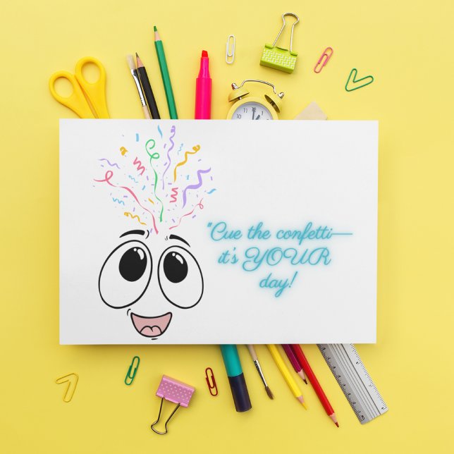 Cue les confettis dans la carte Anniversaire de en (Créateur téléchargé)