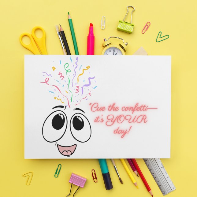 Cue les confettis dans la carte Anniversaire de en (Créateur téléchargé)