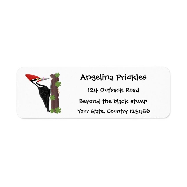 Cue lustige Pileated Woodpecker Cartoon Illustrati (Vorne)