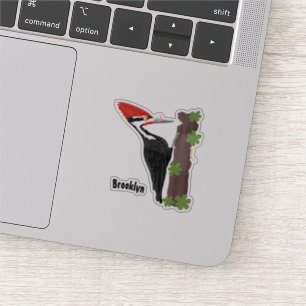 Cue lustige Pileated Woodpecker Cartoon Illustrati Aufkleber