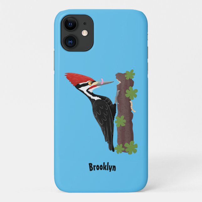 Cue lustige Pileated Woodpecker Cartoon Illustrati Case-Mate iPhone Hülle (Rückseite)