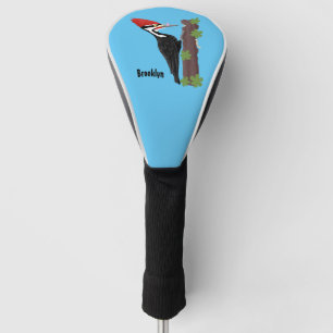 Cue lustige Pileated Woodpecker Cartoon Illustrati Golf Headcover