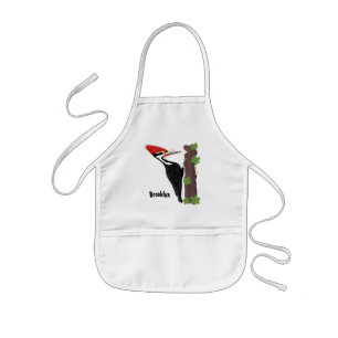 Cue lustige Pileated Woodpecker Cartoon Illustrati Kinderschürze
