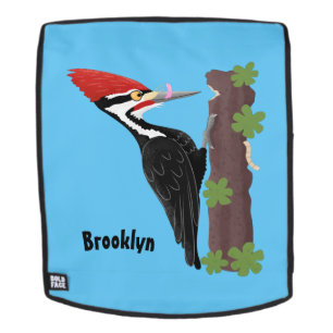 Cue lustige Pileated Woodpecker Cartoon Illustrati Rucksack