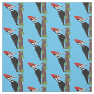 Cue lustige Pileated Woodpecker Cartoon Illustrati Stoff