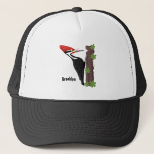 Cue lustige Pileated Woodpecker Cartoon Illustrati Truckerkappe