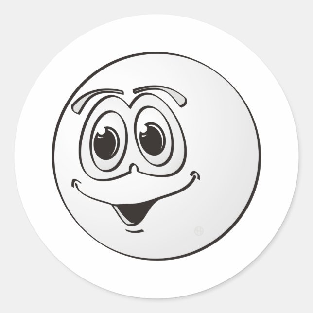 Cue Pool Ball Cartoon Runder Aufkleber (Vorderseite)