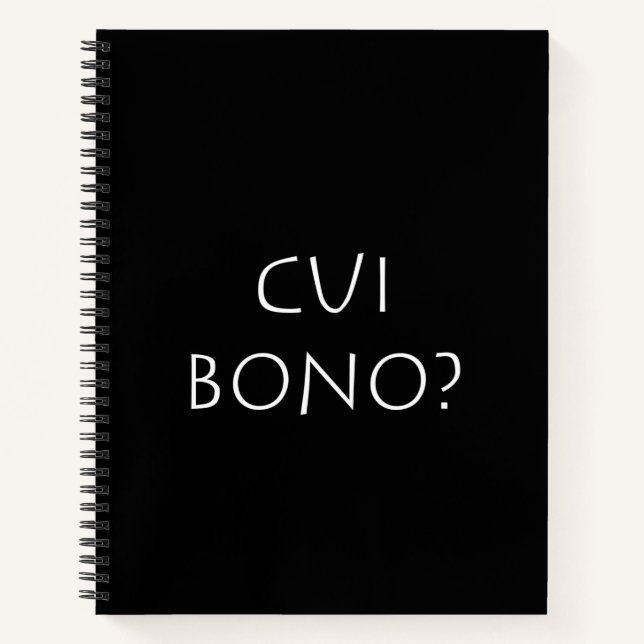 Cui bono notizbuch (Vorderseite)