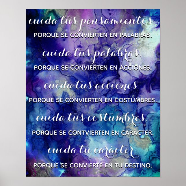 Cuida tus pensamientos poster (Vorne)