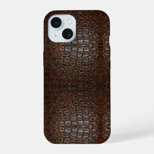 cuir de crocodile marron vintage sauvage d'alligat