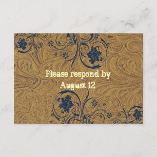 Cuir et dentelle épousant RSVP avec des enveloppes